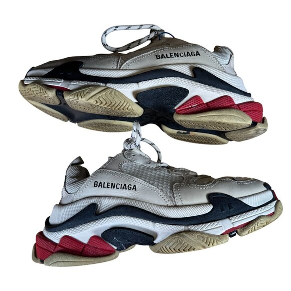 BALENCIAGA Triple S Distressed Chunky Low Top Sneakers Women's Size 38 - Picture 6 of 9